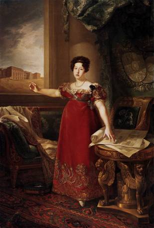 Queen Maria Isabel de Braganza 1829  	by Bernardo Lopez y Piquer 1801-1874 	Museo Nacional del Prado Madrid